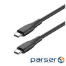 Дата кабель USB-C to USB-C 2.0m 3A 60W textured PVC black ColorWay (CW-CBPDCC095-BK)