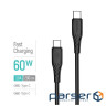 Дата кабель USB-C to USB-C 2.0m 3A 60W textured PVC black ColorWay (CW-CBPDCC095-BK)