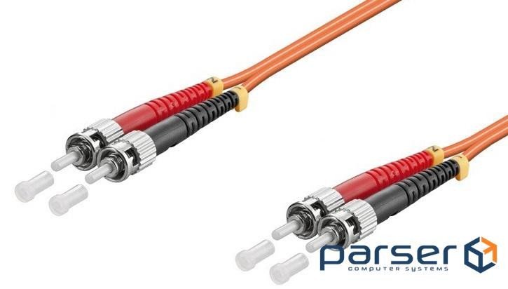 Cable leastz FiberOptic ST->ST 2.0m,M=50/ 125 Multimode Duplex OM2,HQ,оранжевий (75.09.6178-10)