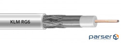KLM RG6U cable (copper-plated steel, 100 m, white) (RG6 KLM 100m white)