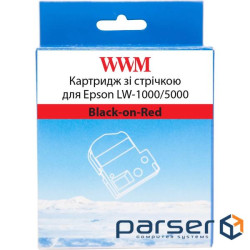 Картридж зі стрічкою WWM для Epson LW-1000/5000 36mm х 8m Black-on-Red (WWM-SC36R) 8m Black-on-Red (WWM-SC36R)