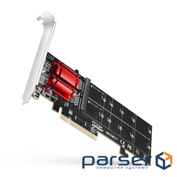 Aдаптер AXAGON PCEM2-ND PCIe 2x NVMe M.2 controller