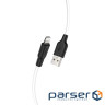 Кабель HOCO X21 Plus USB to iP 2.4A, 2m, silicone, silicone connectors, Black+White (6931474713780)