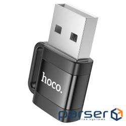 Адаптер HOCO UA31D USB male to Type-C female USB2.0 adapter Black (6942007628143)