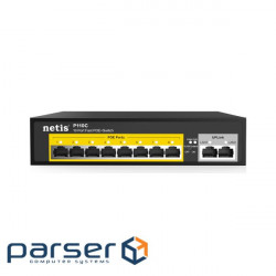 Network switch Cisco SG350X-48-K9-EU Тип - управляемый 3-го уровня, форм-фактор - в стойку, количество портов - 54, порты - SFP+, Gigabit Ethernet, комбинированный, возможность удаленного управления - управляемый, коммутационная способность - 176 Гбит/ с, размер таблицы МАС-адресов - 64000 Кб, корпус - Металический, 48x10/ 100/ 1000TX, 2хSFP+ Netis P110C
