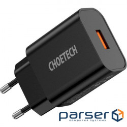 Зарядний пристрій CHOETECH Q5003 18W USB-A QC3.0 Wall Charger Black