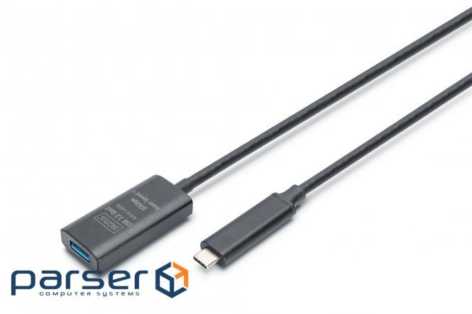 DIGITUS USB 3.2 Gen2 Active Cable 10G, C/M-A/F, 5м, чорний (DA-73113)