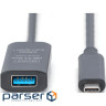 DIGITUS USB 3.2 Gen2 Active Cable 10G, C/M-A/F, 5м, чорний (DA-73113)