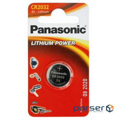 Батарейка Panasonic CR 2032 Lithium * 1 (CR-2032EL/1B)