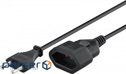 Кабель живлення пристроїв IEC(EuroPlug) M/F 3.0m,2x0.75mm,чорний (75.05.0508-1) (75.05.0508-1)