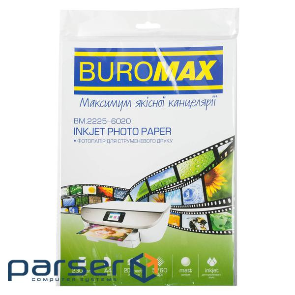 Фотопапір Buromax А4, Matte, 230 г/м 2, 20sheets (BM.2225-6020)