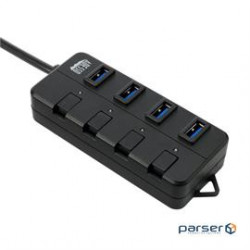 Adesso Accessory AUH-3040 4 Port USB 3.0 Hub Simultaneously with Power Switch and LED Retail