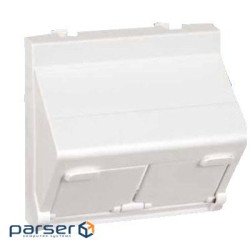 Модуль 45х45мм угловой для 2хRJ45 со шторкой, серебристый (KB80/8)