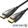 Кабель HDMI M - M, 60.0 м, V2.1, Optical 8K 60Гц 48Gbps Dolby 7.1 TPE Black Zinc Alloy Type (ALBBAE)
