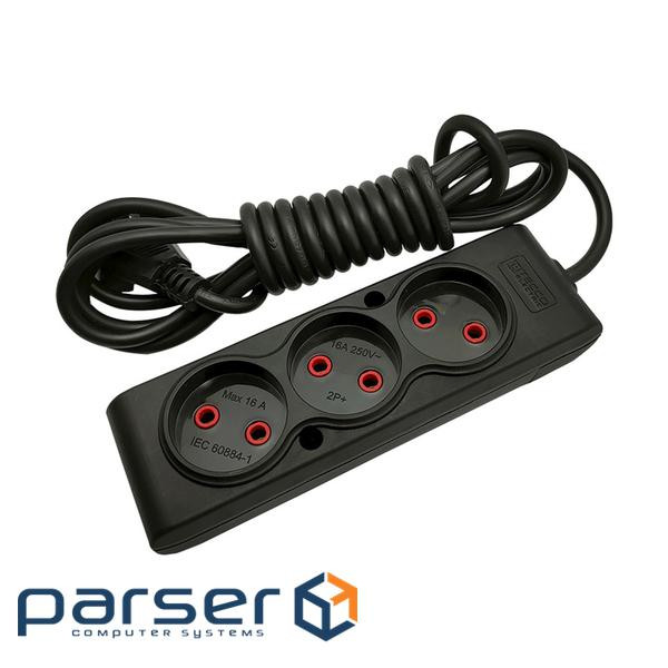 Мережевий подовжувач TECCO 5м 3 поста black (8681277843556)