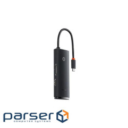 Концентратор Baseus USB-C 6-in-1 HDMI + 2xUSB 3.0 + USB-C + SD/TF black (WKQX050001)