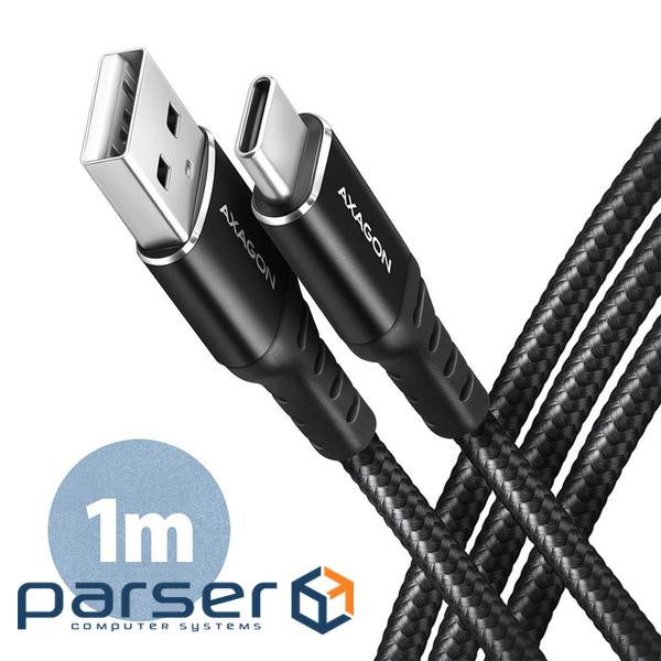 Кабель USB-C TO USB2.0 1M BLACK BUCM-AM10AB AXAGON