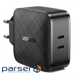 Зарядное устройство Ugreen CD216 66W 2xType-C PD Charger (Black) (70867)