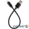 Дата кабель USB 2.0 AM to Lightning 0.2m black Dengos (NTK-L-SHRT-BLACK)