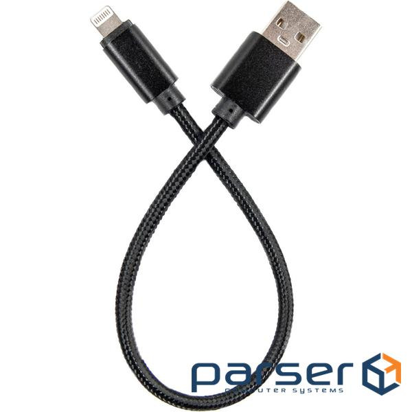 Дата кабель USB 2.0 AM to Lightning 0.2m black Dengos (NTK-L-SHRT-BLACK)