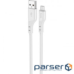 Cable HOCO X97 Crystal Color USB-A to Micro-USB 1m Light Gray (6931474799852)