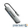 Концентратор Essager USB-C 7-in-1 HDMI + USB 3.2 + USB-C + SD/TF gray (EHB07-QH0G-Z)