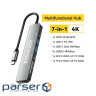 Концентратор Essager USB-C 7-in-1 HDMI + USB 3.2 + USB-C + SD/TF gray (EHB07-QH0G-Z)