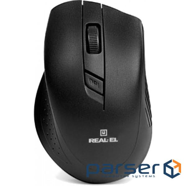 Миша бездротова REAL-EL RM-300 Black/Grey Сірий (EL123200012)