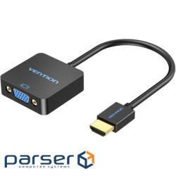Конвертер відеосигналу VENTION HD Video Converter HDMI - VGA+Audio v1.4 Black (ACRBB)
