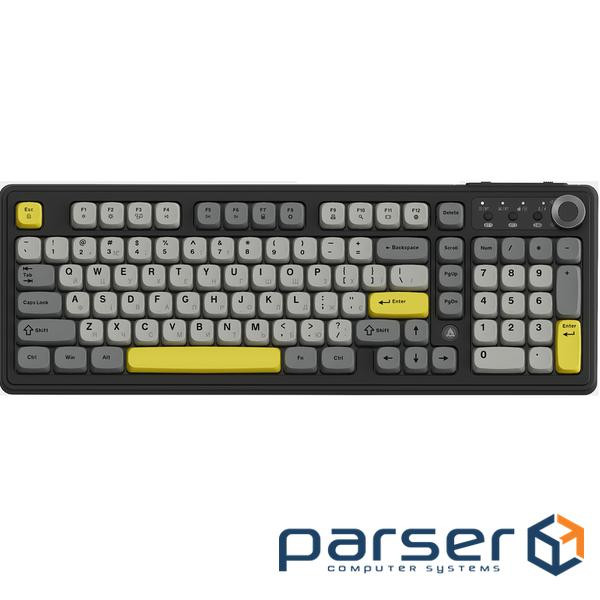 Бездротова клавіатура Ajazz AF98 PLUS Black Gray Yellow (AF98-PLUS-BGY)