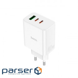 Mains charger HOCO C126A Pure power PD40W three-port(2C1A) charger Whi (6931474798725)
