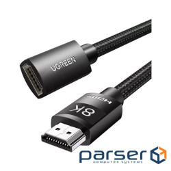 Кабель мультимедійний HDMI M to HDMI F 1.0m 8K HD151 black Ugreen (40447)