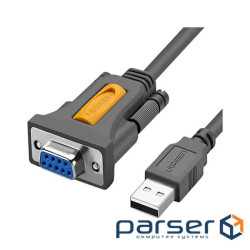 Кабель для передачі даних USB to COM F 1.5m DB9 RS-232 CR104 black Ugreen (20201)