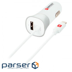 Car charger SKROSS Car Charger 1xUSB-A, 2A White w/Micro-USB cable (2.900617)