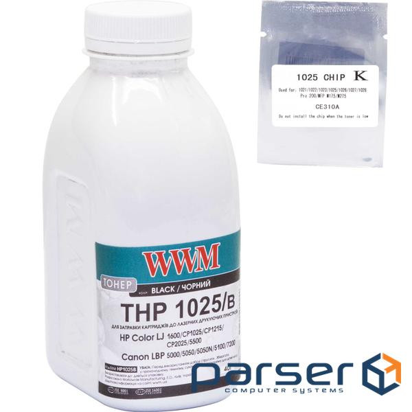 Тонер HP CLJ CP1025 40г Black +chip WWM (TC1025B)