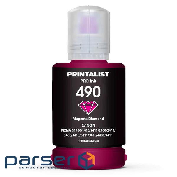 Чорнило Printalist Canon GI-490 для G1400/G2400/G3400 140г Magenta (PL490M)