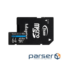 Карта пам"яті Team 64GB microSDXC class 10 UHS-I U3 V30 A1 Elite (TEAUSDX64GIV30A103)