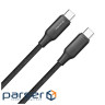 Дата кабель USB-C to USB-C 1.0m 3A 60W TPE embossed black ColorWay (CW-CBPDCC101-BK)