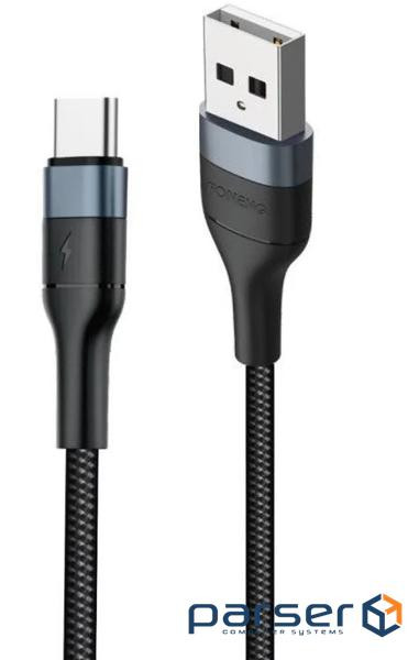 Кабель Foneng X51 1M Spiral Braided Cable USB - USB-C 3A 1м Black (X51-CA-TC)