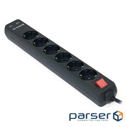 Surge protector REAL-EL RS-6 Protect USB Black 5m (RS-6 PROTECT USB 5m)