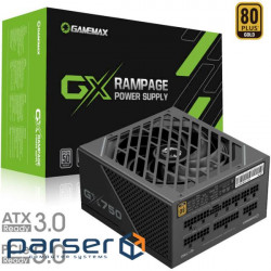 Блок живлення 750W GAMEMAX GX-750 Pro ATX3.0 PCIe5.0 Black (GX-750 PRO BK (ATX3.0 PCIe5.0))