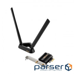 Бездротовий адаптер Asus PCE-AXE59BT (AXE5400, WiFi 6E, Bluetooth 5.2, OFDMA та MU-MIMO, 2 зовнішніх) 