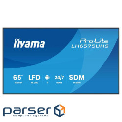 64.5" 16:9 IPS РК дісплей, 3840х2160, 24/7, 500 кд /м2, ОС Android 11, 3xHDMI 2.0/1 (LH6575UHS-B2AG