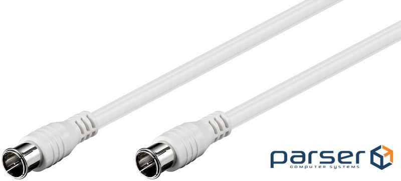 Кабель антенний RF:F M/M 1.5m,Quick 2xShielded D=5.3mm Coax,білий (75.05.0747-1) (75.05.0747-1)