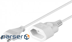 Power cable for IEC devices (EuroPlug) M/F 5.0m, 2x0.75mm, white (75.05.0509-1)
