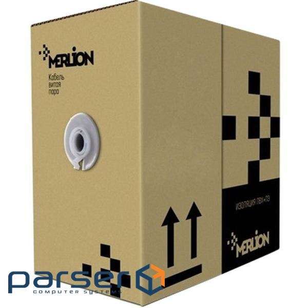 Network cable Merlion FTP 305м КНПЭ (4*2*0,50) [СCA] внешний, тросс, Black (03501)