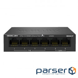 POE switch Mercury MS06CP with 4 ports POE+ 2 ports UP-Link 100Mbps, PSU included , Q20