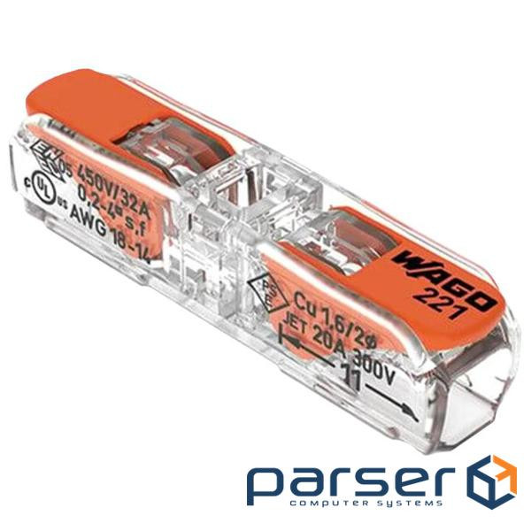 Лінійний з'єднувач із важелем Wago 221-2411