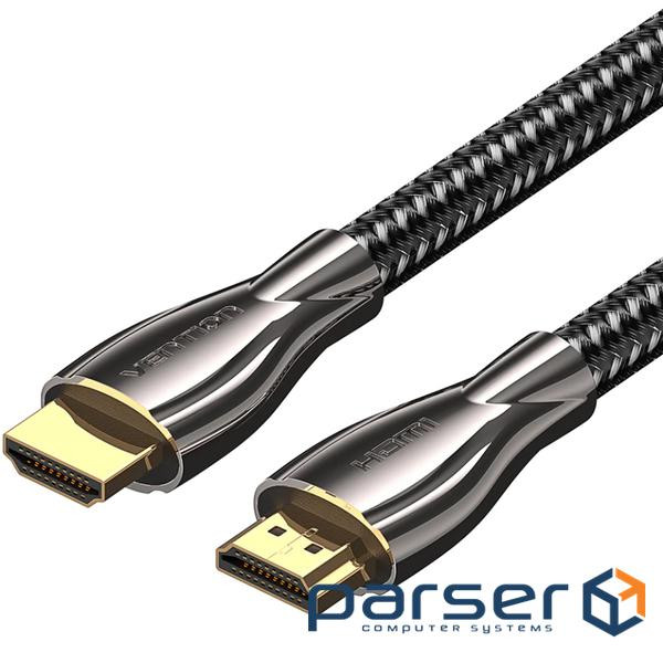 Кабель HDMI M - M, 8.0 м, V2.0, 4K 60Гц, обплетення, Zinc Alloy Type чорний Vention (ALMBK)