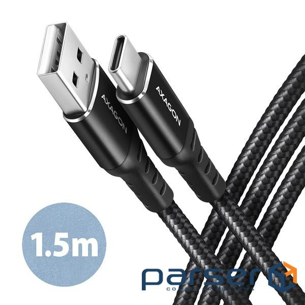 Кабель USB-C TO USB2.0 1.5M BLACK BUCM-AM15AB AXAGON